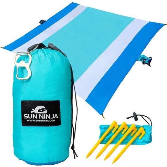 Sand Free Beach Blanket - Outdoor Blanket, Beach Mat & Accessories - 10ft X 9ft - Picture 1 of 7